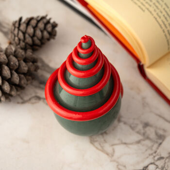 Hand Blown Glass Christmas Tree Sculpture – Forest Spiral Design, 3 of 9
