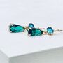 Emerald And Aqua Glass Drop Earrings, thumbnail 3 of 4