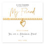 Just Because Bracelet Gift, Fabulous Friend Gold Heart Charm Bracelet Gift, thumbnail 2 of 2