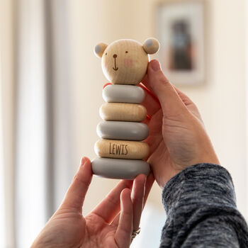 Personalised Wooden Stacker Toy Rabbit Bear Or Elephant, 12 of 12