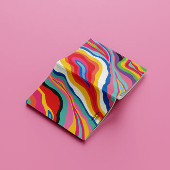Personalised Custom Name Rainbow Swirl A5 Notebook, 3 of 5