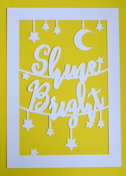 Unframed Paper Cut 'Shine Bright' Print A5, 3 of 3