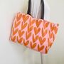 Pink / Orange Hearts Tote Bag, thumbnail 2 of 3