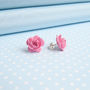 Hand Painted Rose Stud Earrings In Different Colours, thumbnail 3 of 8