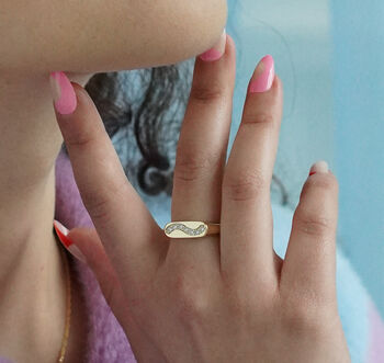 Glitter Wiggle Signet Ring, 8 of 9