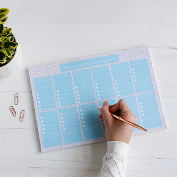 New Week New Goals To Do List Weekly Planner Desk Pad, 6 of 10