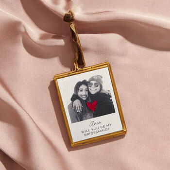 Personalised Bridesmaid Proposal Frame With Hand Stitched Heart, 2 of 4