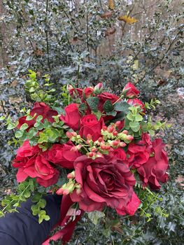 The Ruby Red Rose Bridal Bouquet, 6 of 12