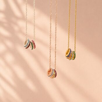 Family Birthstone Rings Necklace, 5 of 9
