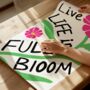 Live Life In Full Bloom Motivational Quote Poster Distressed Style, thumbnail 9 of 10