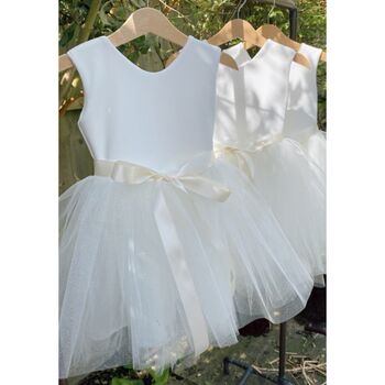 Sparkly Tulle Scoop Back Tutu Flower Girl Dress, 6 of 11