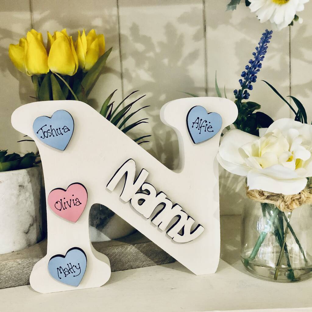 Personalised Nanny N Letter Ivory Mother's Day Gift, 1 of 8