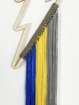 Wooden Lightning Bolt With Knitted Fringing, 9 of 12
