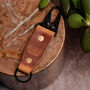 Personalised Handcrafted Chestnut Leather Key Ring, thumbnail 1 of 4