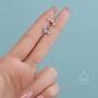 Tiny Flower Bouquet Cz Stud Earrings In Sterling Silver, thumbnail 7 of 10