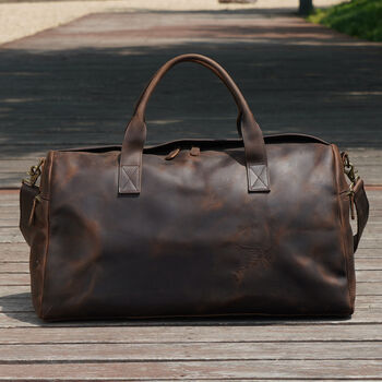 Genuine Leather Weekend Bag In Vintage Look, 10 of 12