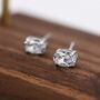 Genuine Clear Topaz Stud Earrings Sterling Silver, thumbnail 7 of 11