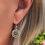 Infinity Universe Turquoise Silver Earrings, thumbnail 1 of 10