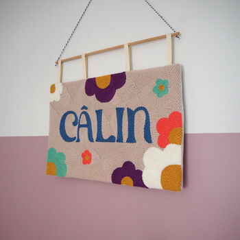 Personalised Name Wall Art Hanging With Daisy Flowers, 3 of 6