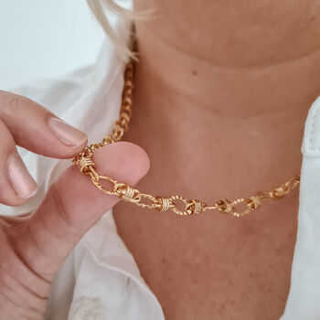 Textured Gold Plated Chain Necklace, 2 of 4