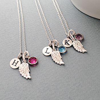 Angel Wing Birthstone Necklace, 3 of 10