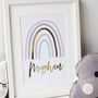 Gold Foil Rainbow Personalised Print, thumbnail 4 of 4