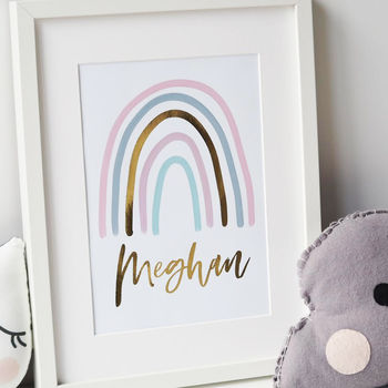 Gold Foil Rainbow Personalised Print, 4 of 4