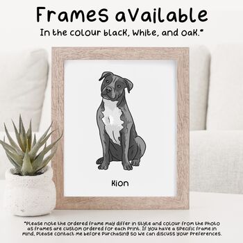 Personalised Pitbull Dog Portrait Print With Flowers, 8 of 8