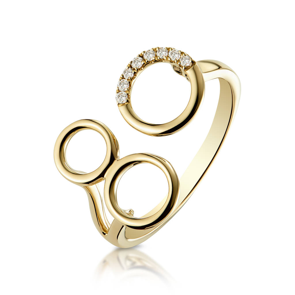 Yellow Gold And Diamond Embrace Ring By Mishanto London