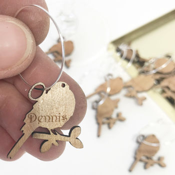 Personalised Five Bird Wine Glass Charms, 4 of 10