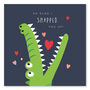 Snappy Crocodile Valentine's Day Card, thumbnail 1 of 2