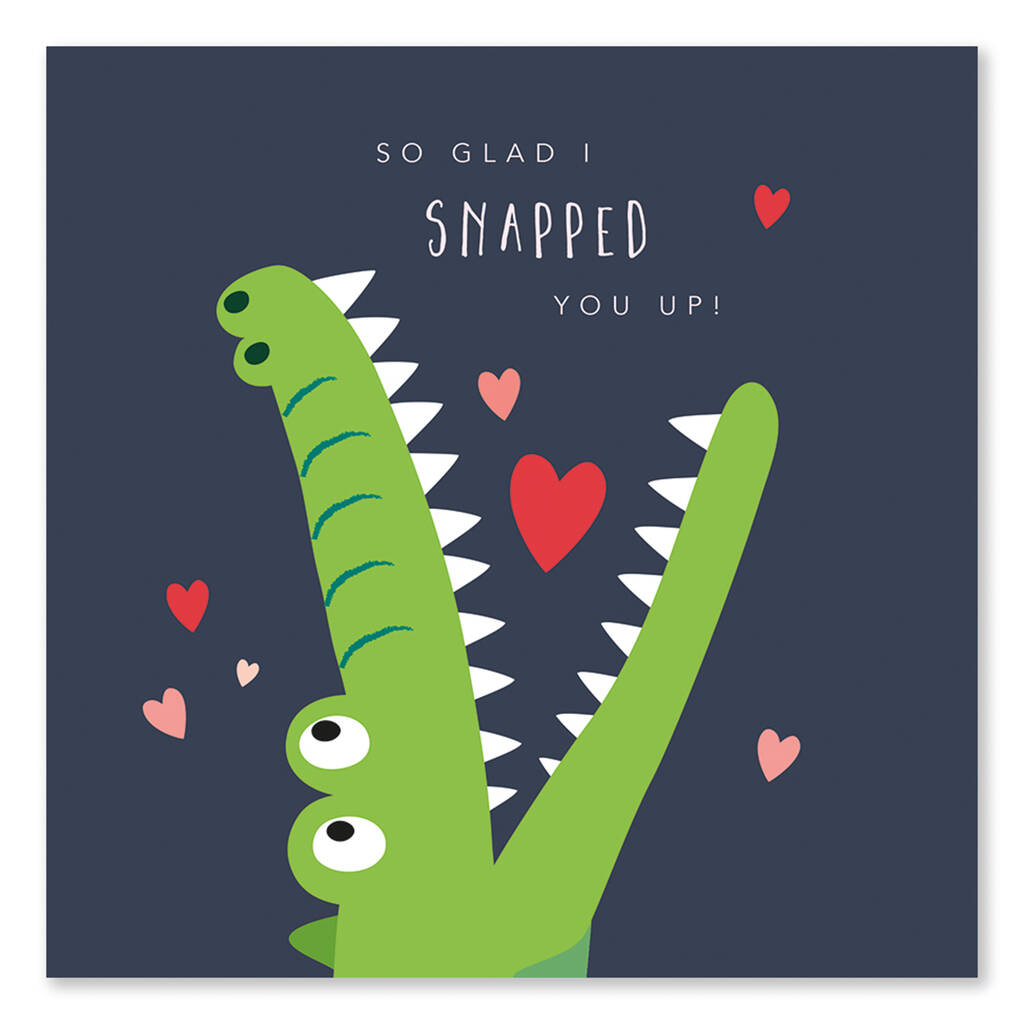 Snappy Crocodile Valentine's Day Card By Klara Hawkins