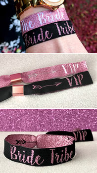 Bride Tribe Rose Gold Hen Party Wristbands, 5 of 8