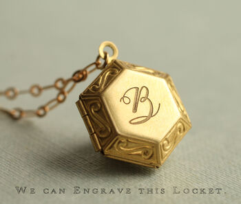Personalized Hexagon Photo Locket Necklace, 4 of 8