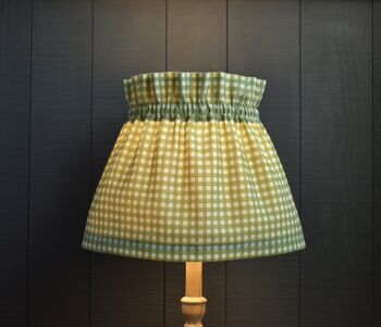 Dolly Green Gingham Scrunchie Lampshade, 2 of 3