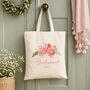 Personalised Coral Floral Bridesmaid Tote Bag Shopper, thumbnail 1 of 6