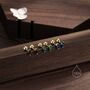 Tiny Emerald Green Cz Marquise Screw Back Earrings, thumbnail 1 of 12