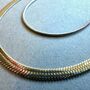 Flat Snake Chain Choker Layered Necklace Titanium Steel, thumbnail 1 of 6
