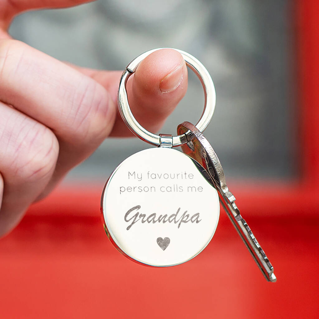 Image of 'My Favourite People Call Me Grandpa' Circle Keyring