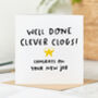 'Well Done Clever Clogs' New Job Card, thumbnail 1 of 2