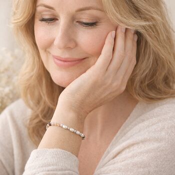 50th Birthday Sterling Silver Five Pearl Bead Bracelet, 3 of 6