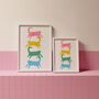 Stack Of Colourful Cats Art Print, thumbnail 3 of 3