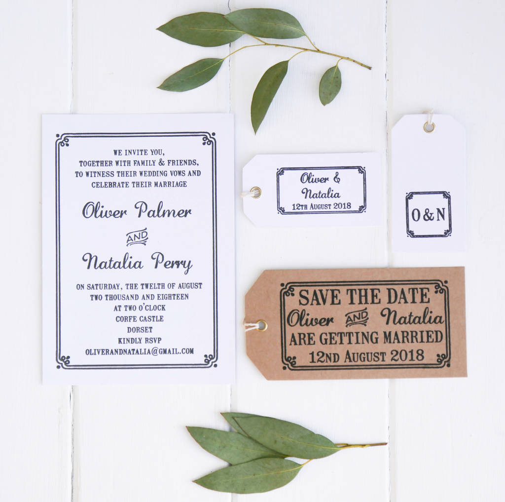 Wedding Invitation Stamp With Border By English Stamp Company