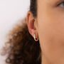 Sterling Silver And Rose Plated Square Hoop Earrings, thumbnail 2 of 6