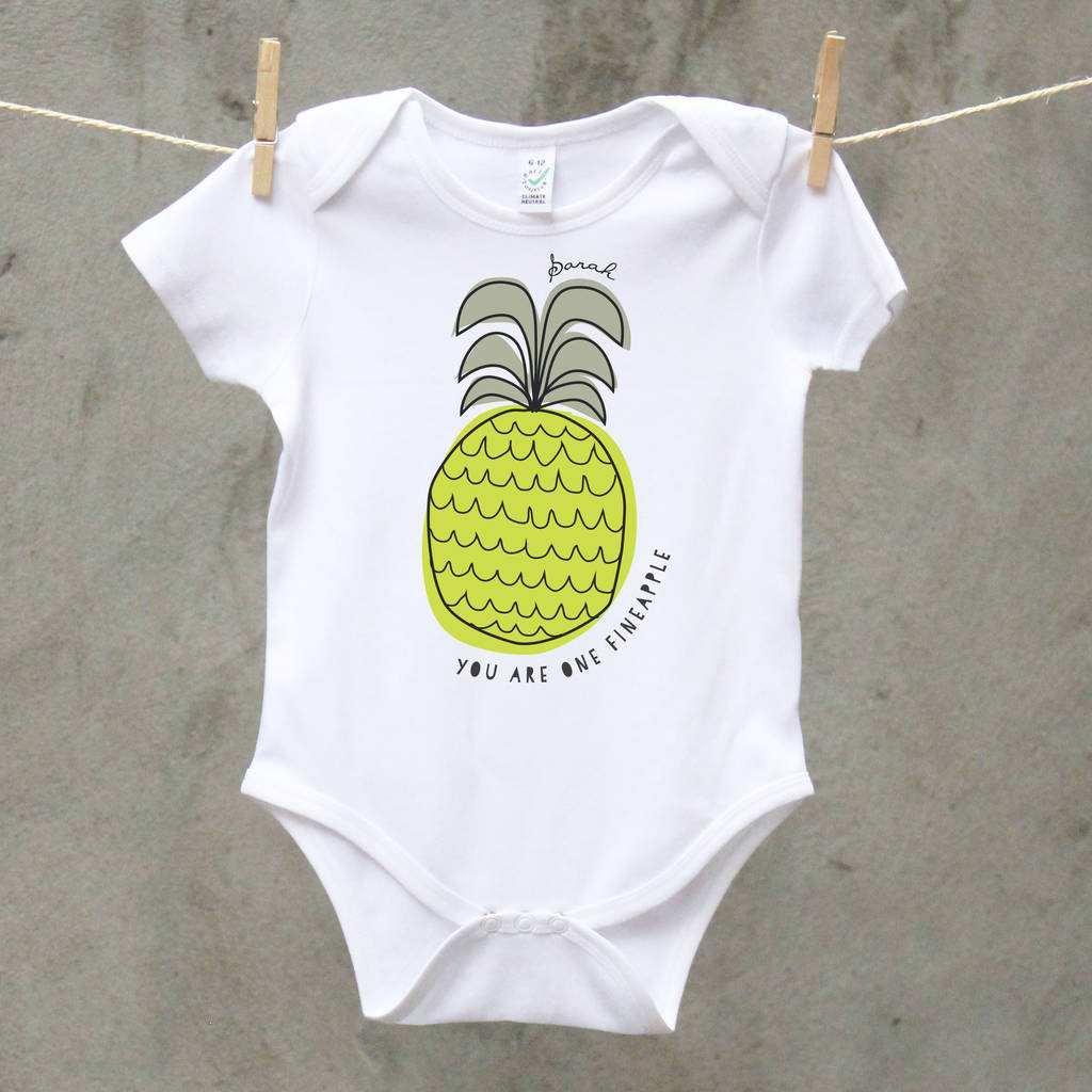 Personalised 'pineapple' Babygrow By A 