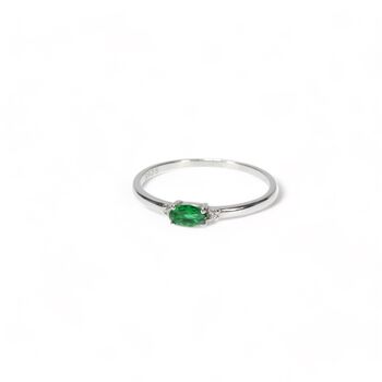Emerald Look Ring Cz, Rose Or Gold Plated 925 Silver, 4 of 8