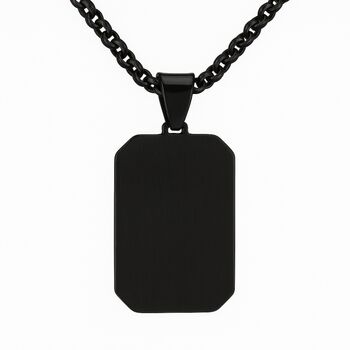 Personalised Men’s Contemporary Black Dog Tag Necklace, 6 of 6