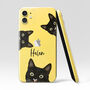Personalised Black Cat Name Clear Phone Case, thumbnail 3 of 5