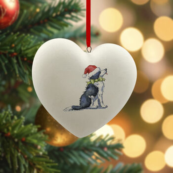 Border Collie Ceramic Bauble, 3 of 4