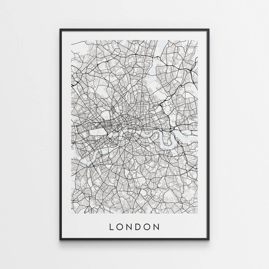 London Map Print Minimal London Poster Art, 1 of 4